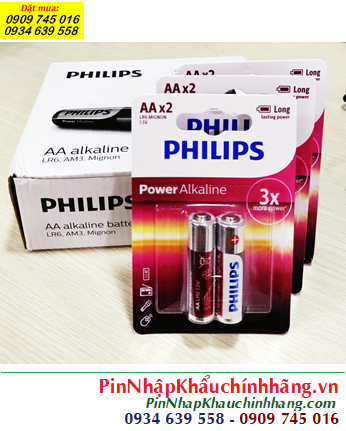 COMBO mua 01hộp 12vỉ 2viên (=24 viên) Pin Philips LR6P2B/97 Power Alkaline AA 1.5v _Giá chỉ 348.000/ Hộp